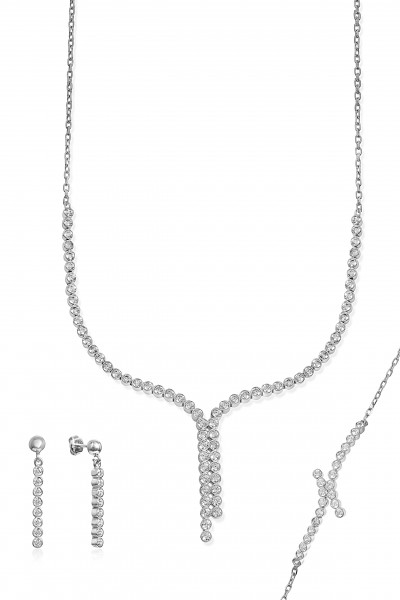 925 Ayar Gümüş Çift Sıra Su...