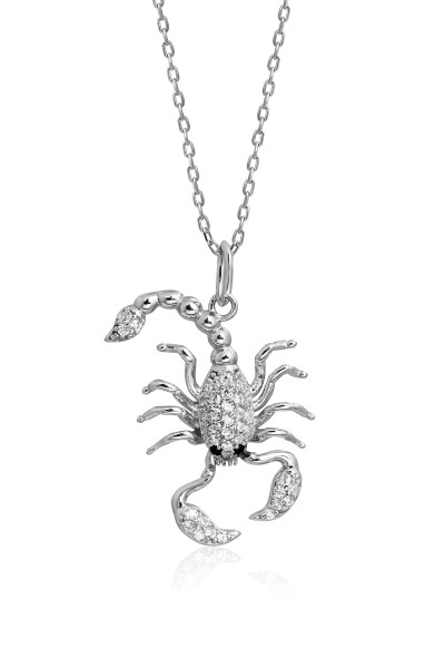 925 Ayar Gümüş Akrep Kolye...